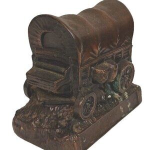 Banthrico Wagon Coin Bank Bronze (Has Wear No Key) Vintage Collectable